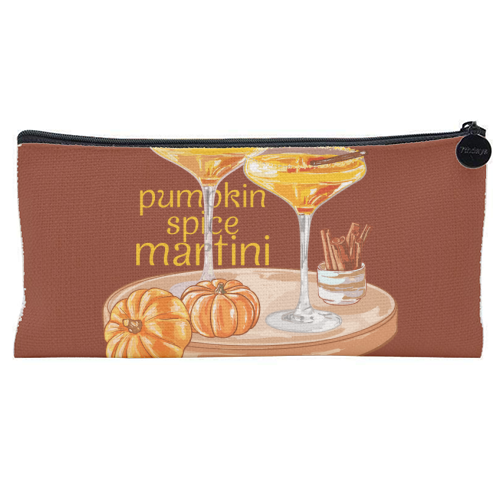 Pumpkin Spice Martini Vintage - flat pencil case by EZbie