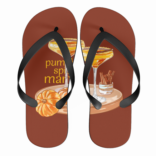 Pumpkin Spice Martini Vintage - funny flip flops by EZbie