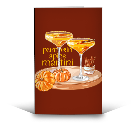 Pumpkin Spice Martini Vintage - funny greeting card by EZbie