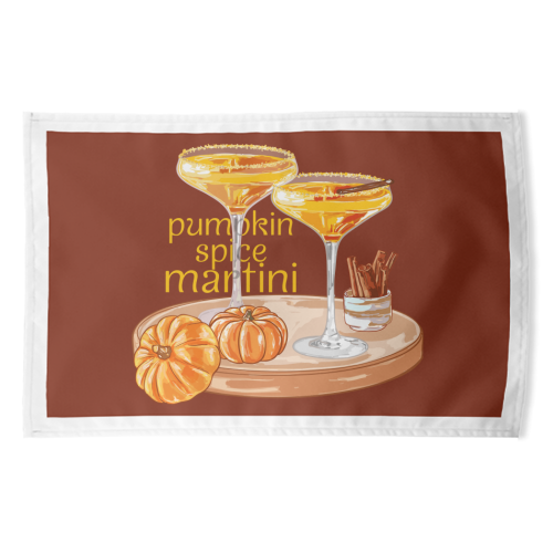 Pumpkin Spice Martini Vintage - funny tea towel by EZbie