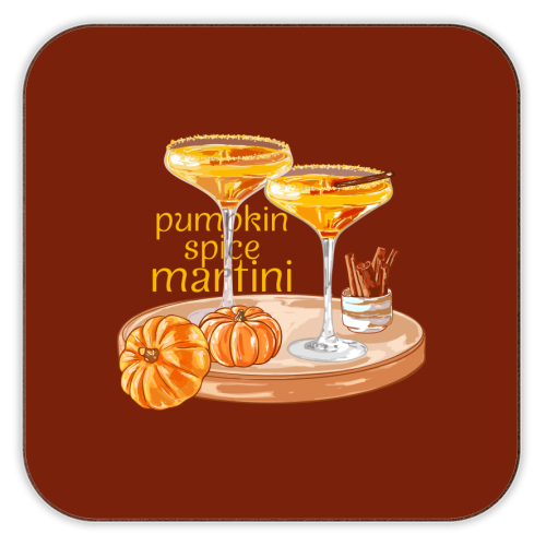 Pumpkin Spice Martini Vintage - personalised beer coaster by EZbie