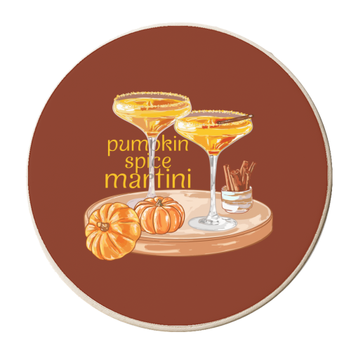 Pumpkin Spice Martini Vintage - personalised beer coaster by EZbie