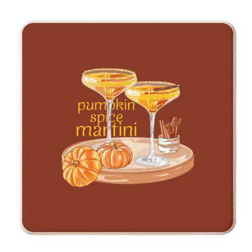 Pumpkin Spice Martini Vintage - personalised beer coaster by EZbie