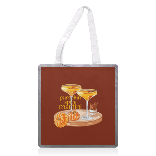 Pumpkin Spice Martini Vintage - printed canvas tote bag by EZbie