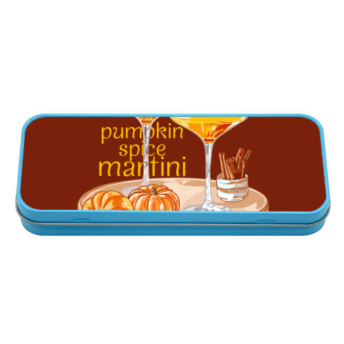 Pumpkin Spice Martini Vintage - tin pencil case by EZbie