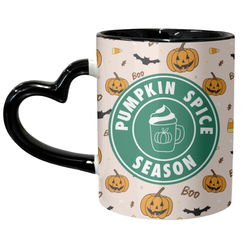 Pumpkin spice season Halloween - unique mug by The Girl Next Draw