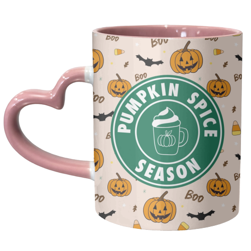 Pumpkin spice season Halloween - unique mug by The Girl Next Draw