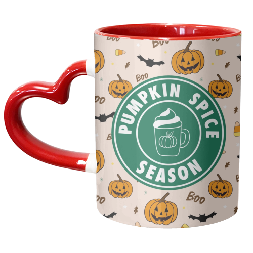 Pumpkin spice season Halloween - unique mug by The Girl Next Draw