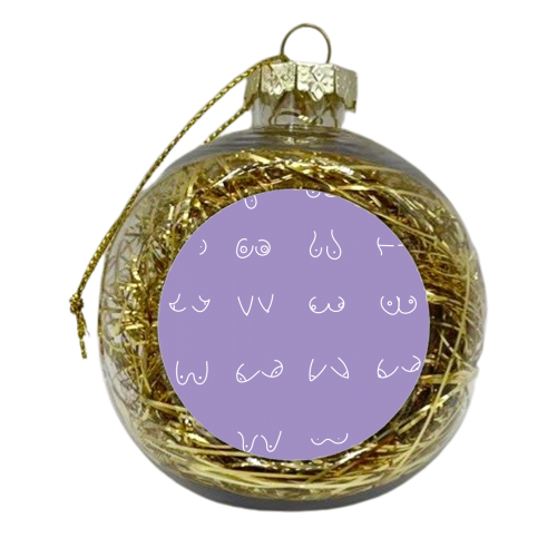 Purple Boob - xmas bauble by Niamh McKeown