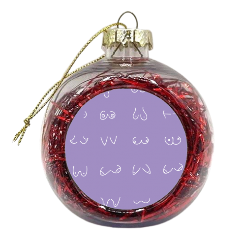 Purple Boob - xmas bauble by Niamh McKeown