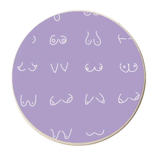 Purple Boob - personalised beer coaster by Niamh McKeown