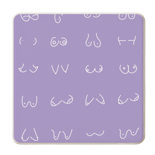 Purple Boob - personalised beer coaster by Niamh McKeown