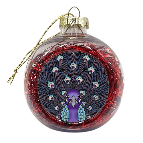 Purple Peacock - xmas bauble by Kitty & Rex Designs