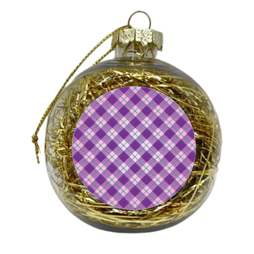 purple plaid pattern - xmas bauble by Anastasios Konstantinidis