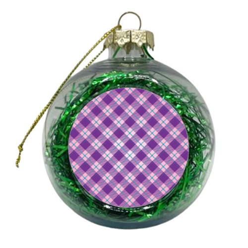 purple plaid pattern - xmas bauble by Anastasios Konstantinidis