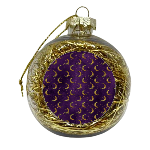 purple sky with gold moons - xmas bauble by Anastasios Konstantinidis