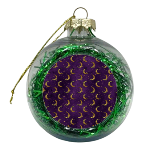 purple sky with gold moons - xmas bauble by Anastasios Konstantinidis