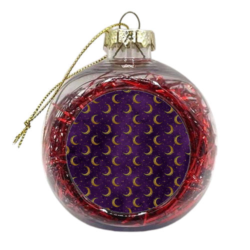 purple sky with gold moons - xmas bauble by Anastasios Konstantinidis