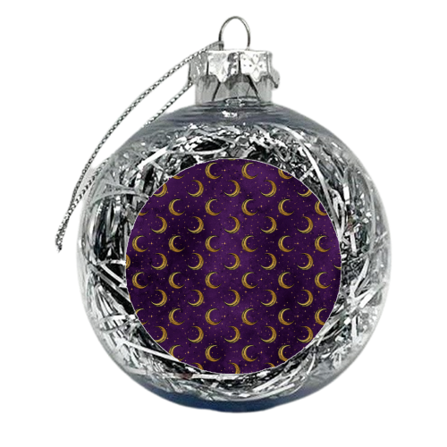 purple sky with gold moons - xmas bauble by Anastasios Konstantinidis