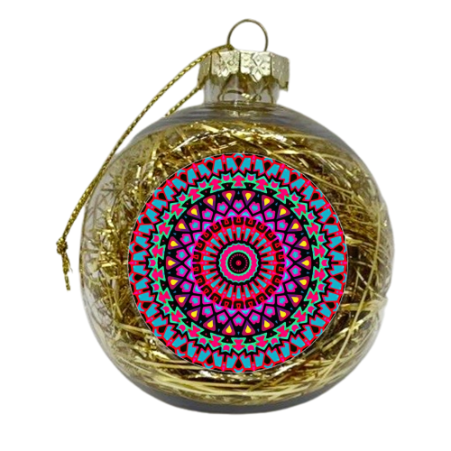 Purple Tribe Psychedelic Mandala - xmas bauble by Kirsten Star