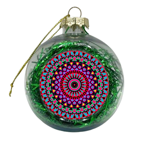 Purple Tribe Psychedelic Mandala - xmas bauble by Kirsten Star