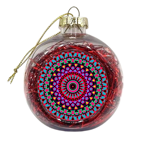 Purple Tribe Psychedelic Mandala - xmas bauble by Kirsten Star