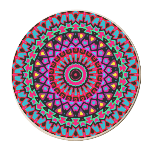 Purple Tribe Psychedelic Mandala - personalised beer coaster by Kirsten Star