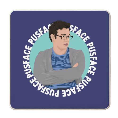 Pusface - personalised beer coaster by Pink and Pip