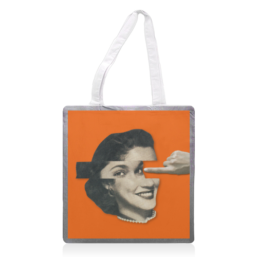 Pushy - printed canvas tote bag by OhMC! Designs