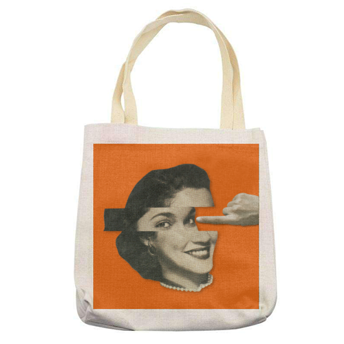 Pushy - printed canvas tote bag by OhMC! Designs