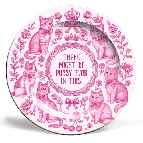 Pussy Hair - ceramic dinner plate by Lilly Rose