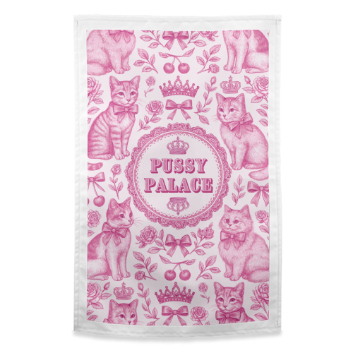 Pussy Palace - funny tea towel by Lilly Rose