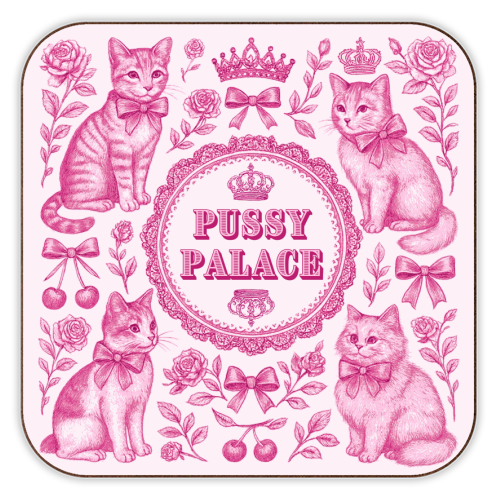 Pussy Palace - personalised beer coaster by Lilly Rose