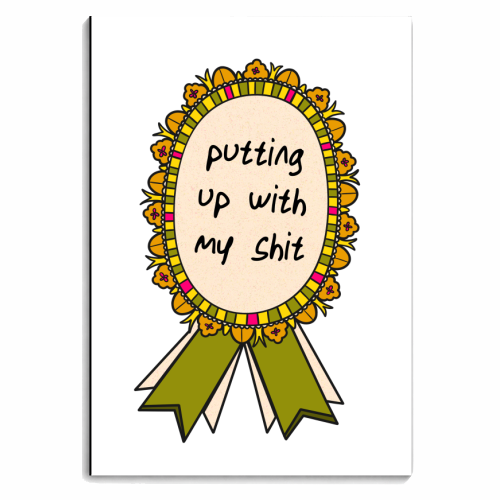 Putting Up With My Shit Award - personalised A4, A5, A6 notebook by Lisa Wardle