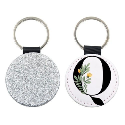 Q Floral Letter Initial - keyring by Toni Scott