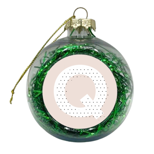 Q Polka Dot Initial - xmas bauble by Toni Scott