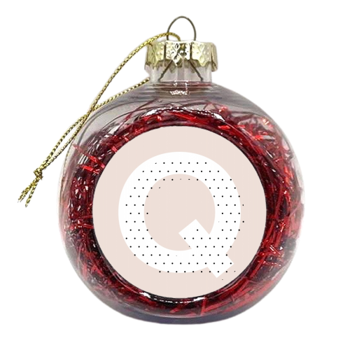 Q Polka Dot Initial - xmas bauble by Toni Scott