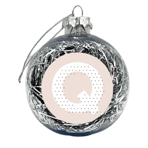 Q Polka Dot Initial - xmas bauble by Toni Scott