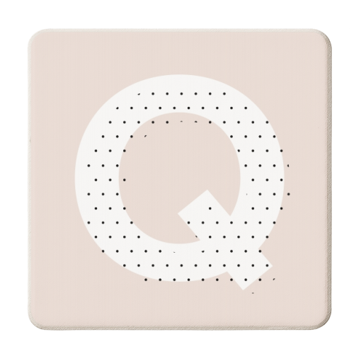 Q Polka Dot Initial - personalised beer coaster by Toni Scott