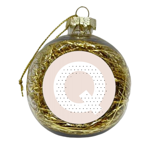 Q Polka Dot Initial - xmas bauble by Toni Scott