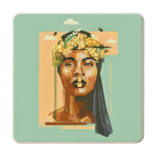 Queen Bee - personalised beer coaster by Rebecca Sampson