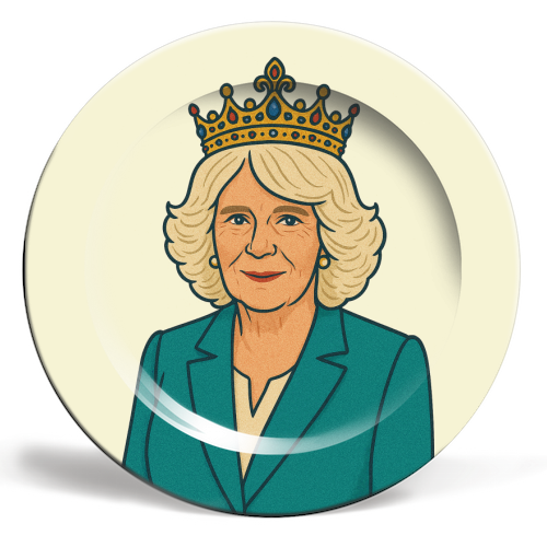 Queen Camilla - ceramic dinner plate by Ms Doodle