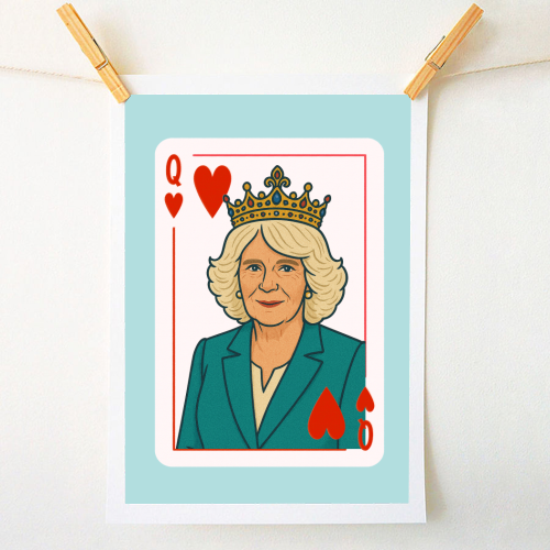 Queen Camilla of Hearts - A1 - A4 art print by Ms Doodle
