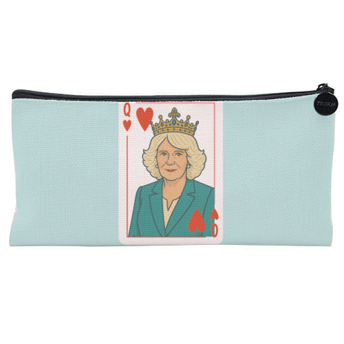 Queen Camilla of Hearts - flat pencil case by Ms Doodle