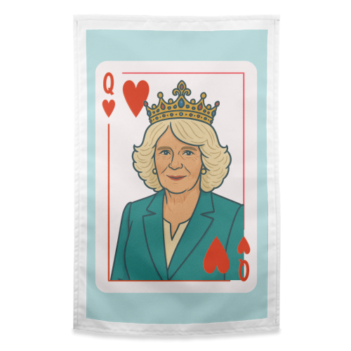 Queen Camilla of Hearts - funny tea towel by Ms Doodle