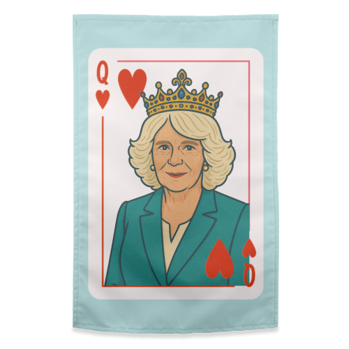 Queen Camilla of Hearts - funny tea towel by Ms Doodle