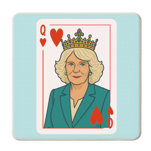 Queen Camilla of Hearts - personalised beer coaster by Ms Doodle