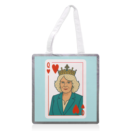 Queen Camilla of Hearts - printed canvas tote bag by Ms Doodle