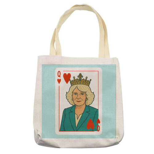 Queen Camilla of Hearts - printed canvas tote bag by Ms Doodle