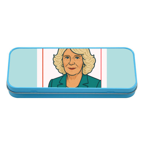 Queen Camilla of Hearts - tin pencil case by Ms Doodle
